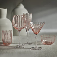 Zodax Pescara White Dot Champagne Flutes, Pink, Set of 4