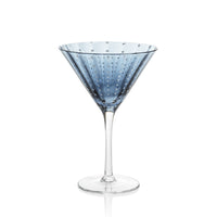 Zodax Pescara  White Dot Martini Glasses, Navy Blue, Set of 4