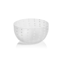 Zodax Parma White Dot Condiment Frosted Glass Bowls, Set of 4