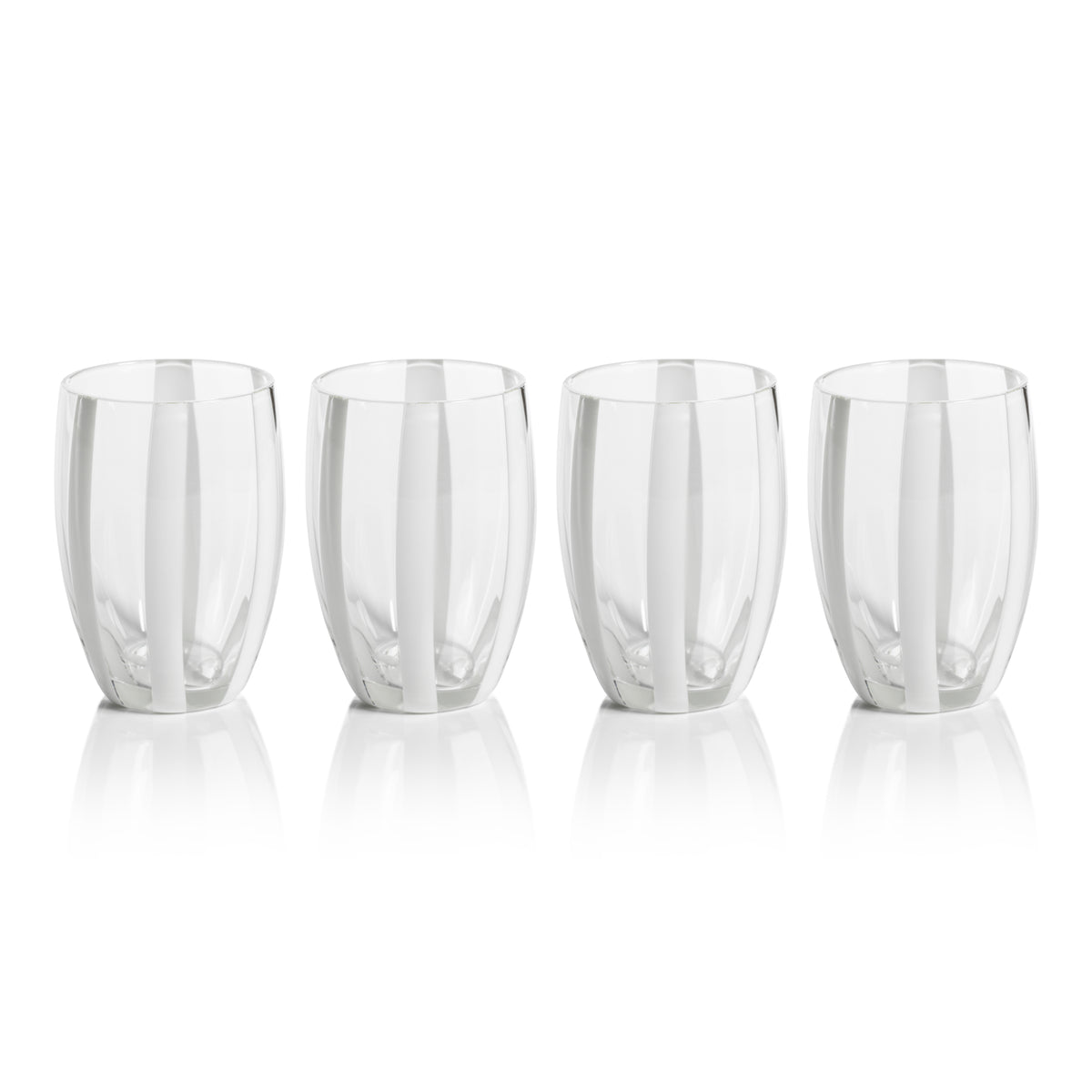 Zodax Pesaro Stemless Glasses, Clear, Set of 4