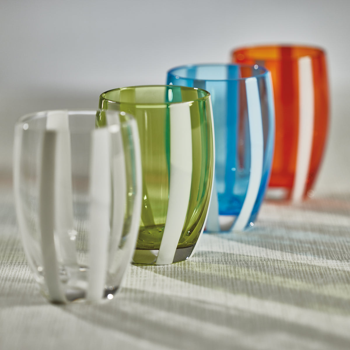 Zodax Pesaro Stemless Glasses, Green, Set of 4