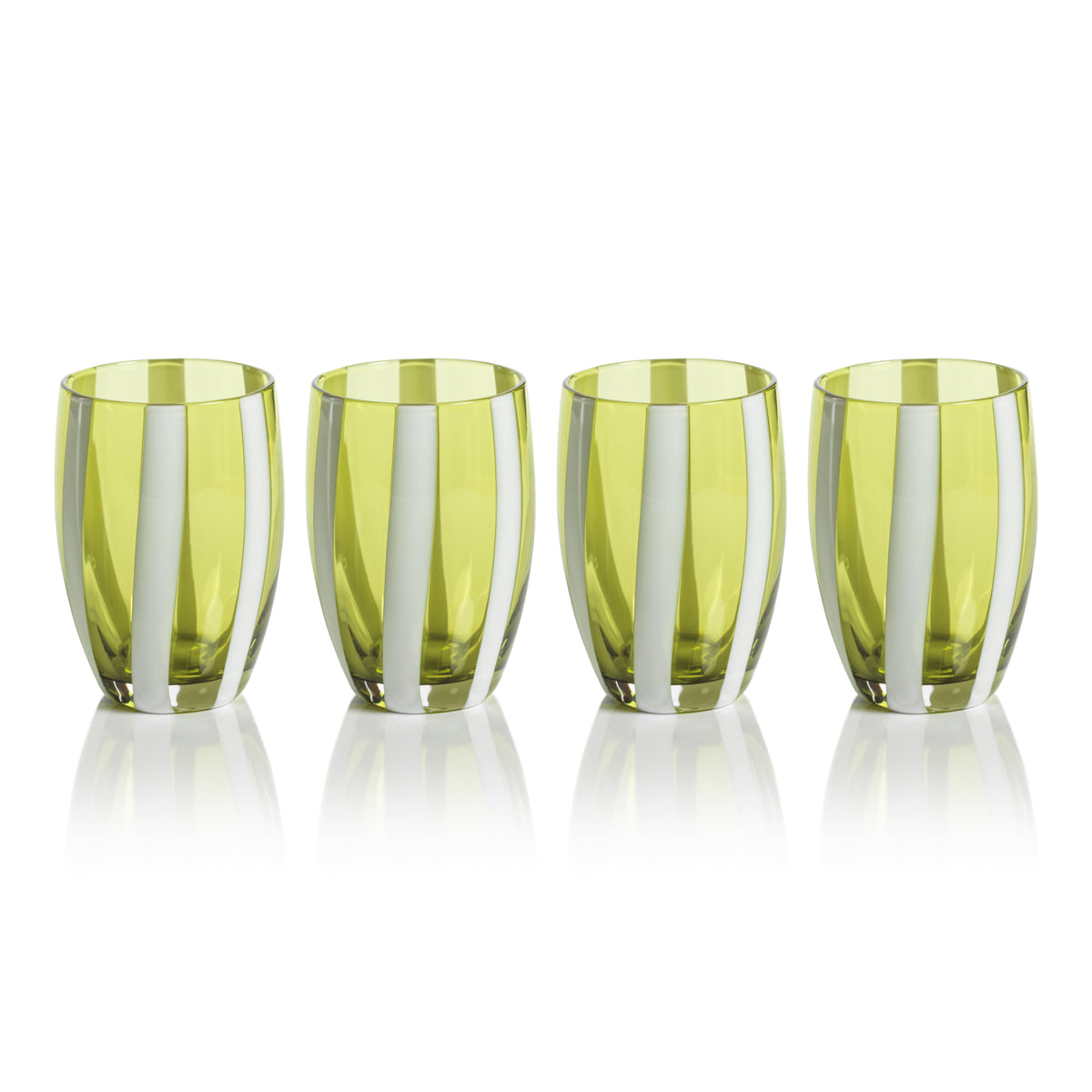 Zodax Pesaro Stemless Glasses, Green, Set of 4