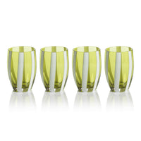 Zodax Pesaro Stemless Glasses, Green, Set of 4