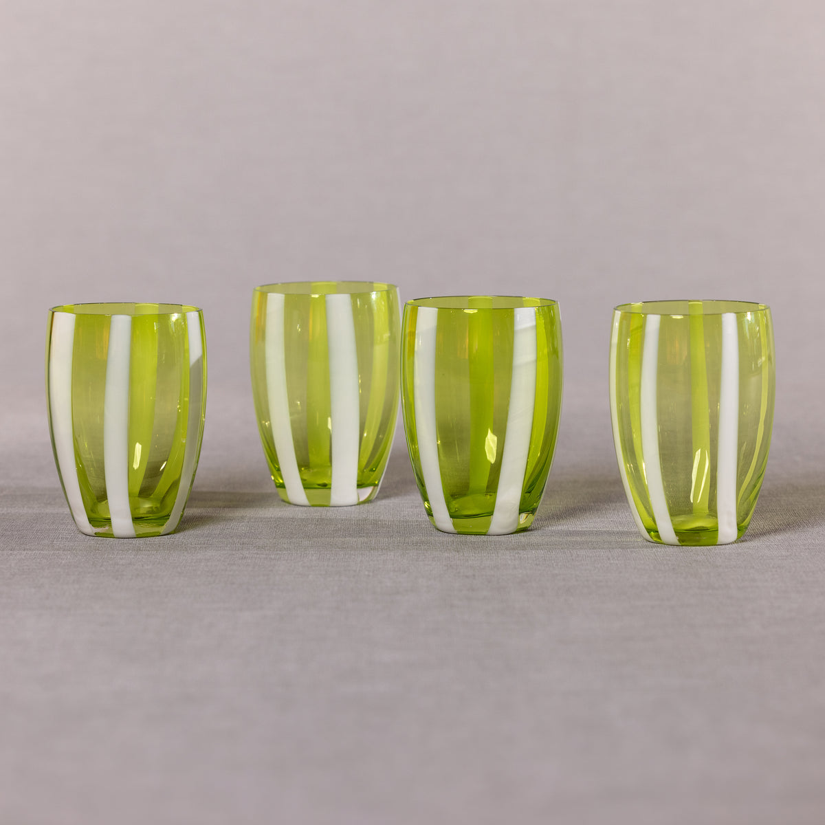 Zodax Pesaro Stemless Glasses, Green, Set of 4