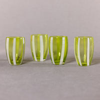Zodax Pesaro Stemless Glasses, Green, Set of 4