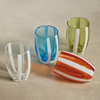 Zodax Pesaro Stemless Glasses, Orange, Set of 4