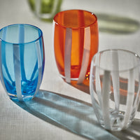 Zodax Pesaro Stemless Glasses, Orange, Set of 4