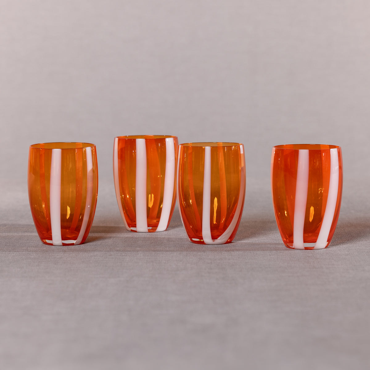 Zodax Pesaro Stemless Glasses, Orange, Set of 4
