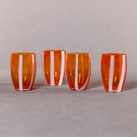 Zodax Pesaro Stemless Glasses, Orange, Set of 4
