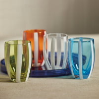 Zodax Pesaro Stemless Glasses, Aqua Blue, Set of 4