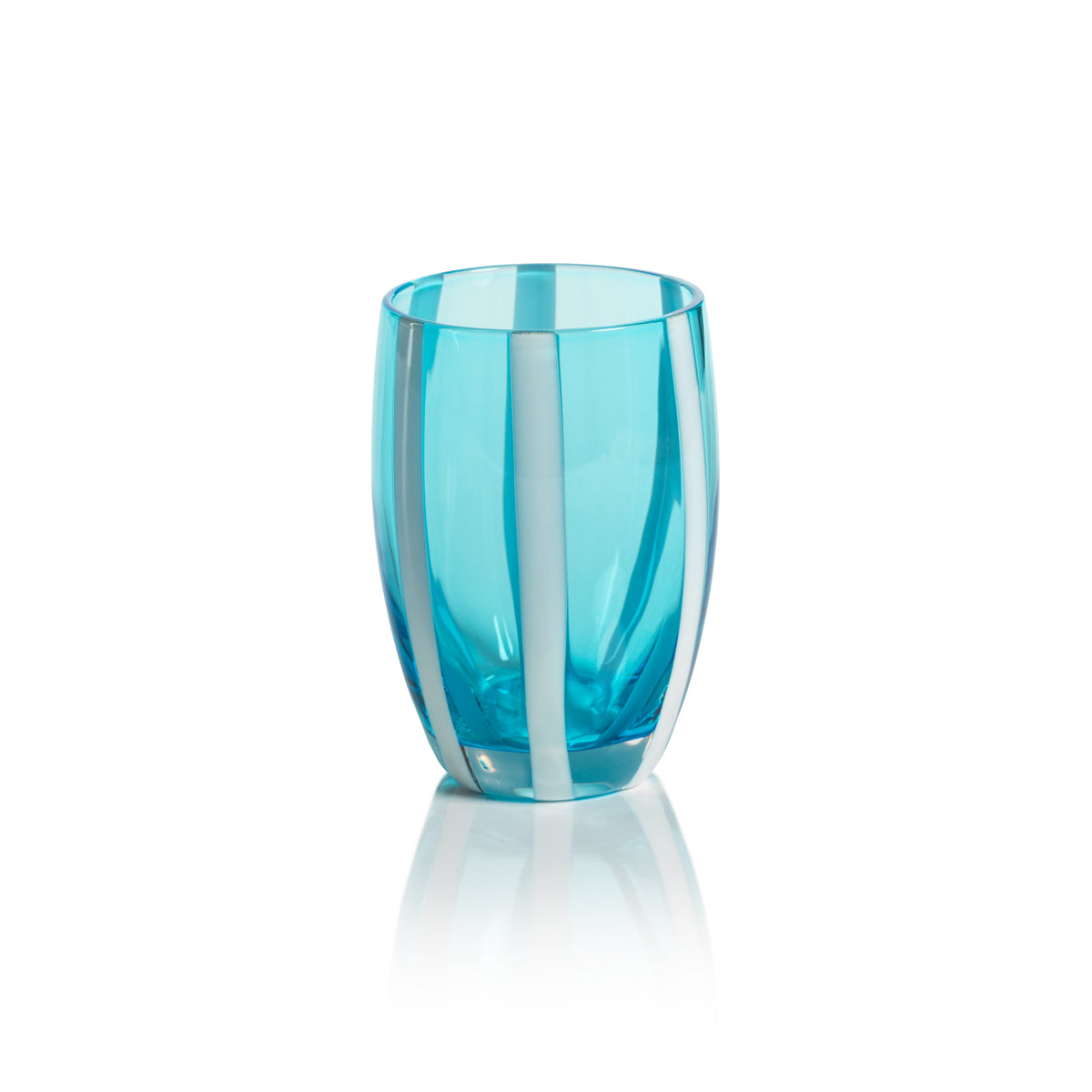Zodax Pesaro Stemless Glasses, Aqua Blue, Set of 4