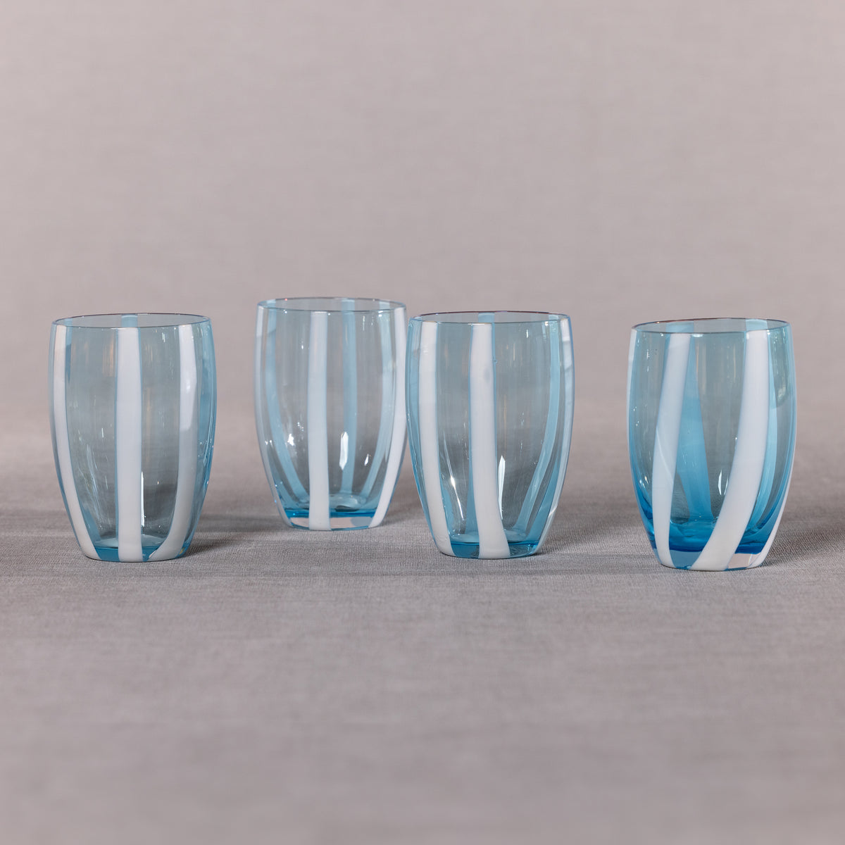 Zodax Pesaro Stemless Glasses, Aqua Blue, Set of 4