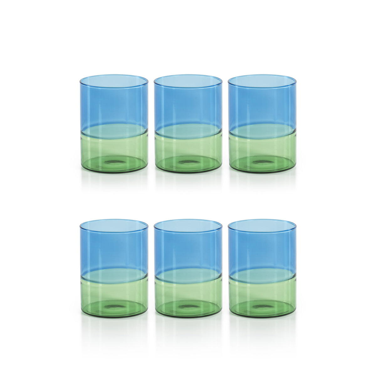 Zodax Renell Two-Toned Tumbler Glasses, Set of 6
