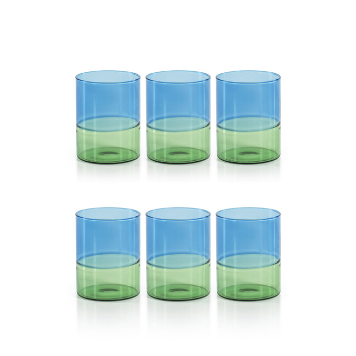 Zodax Renell Two-Toned Tumbler Glasses, Set of 6