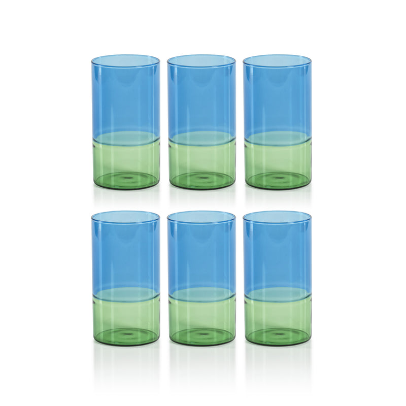 Zodax Renell Two-Toned Highball Glasses, Set of 6