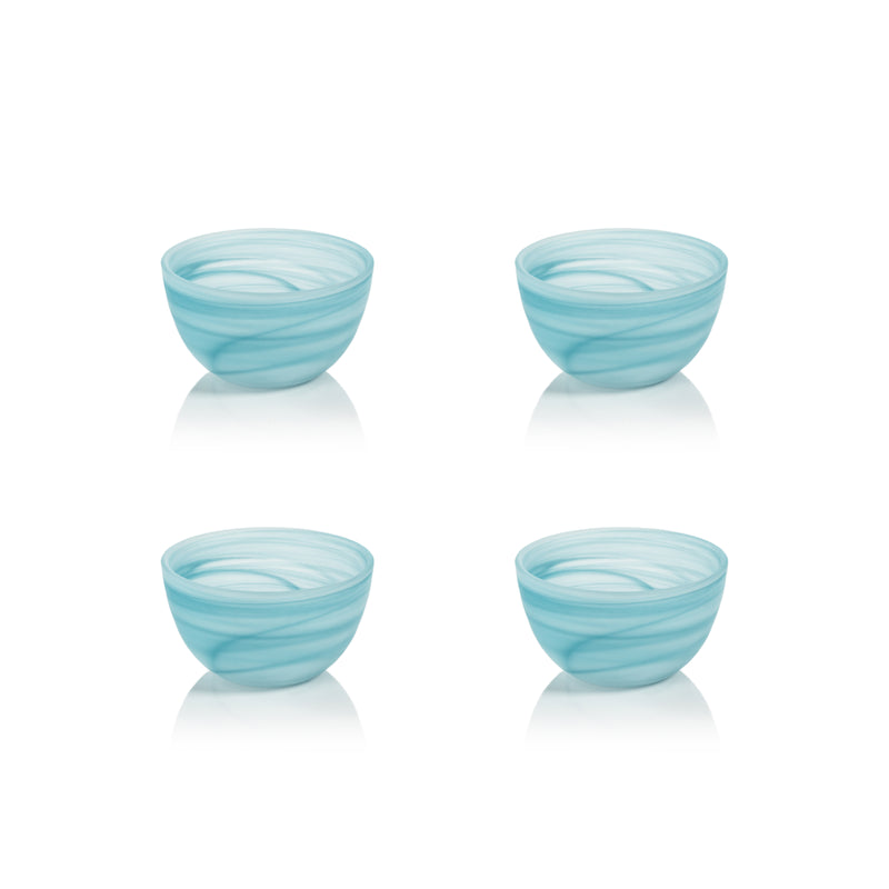 Zodax Barren Alabaster Glass Bowls, 4", Set of 4