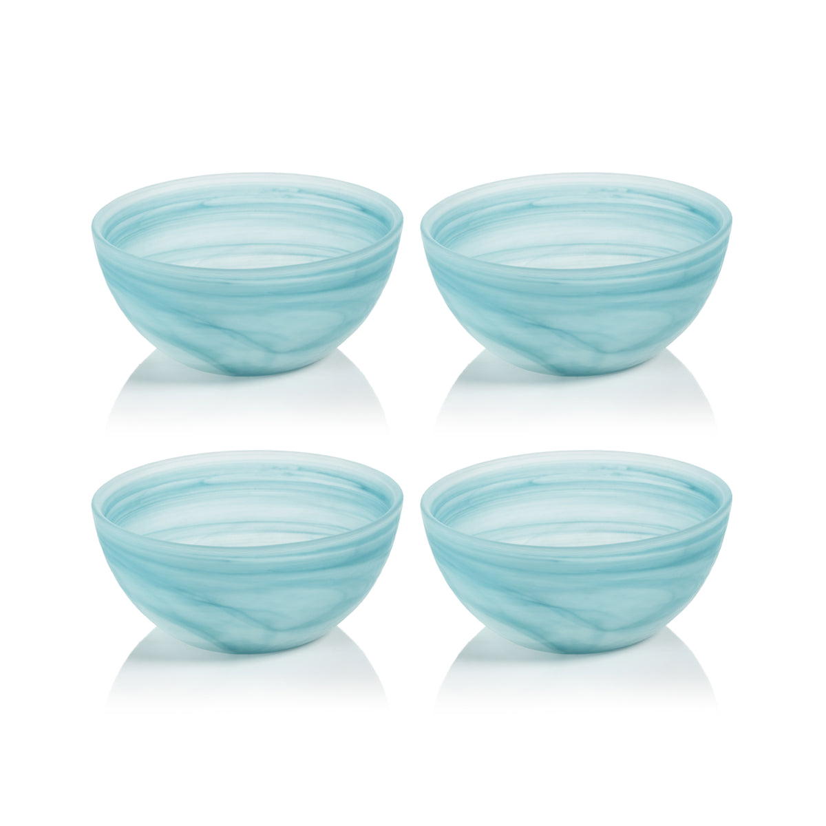 Zodax Barren Alabaster Glass Bowls, 6", Set of 4