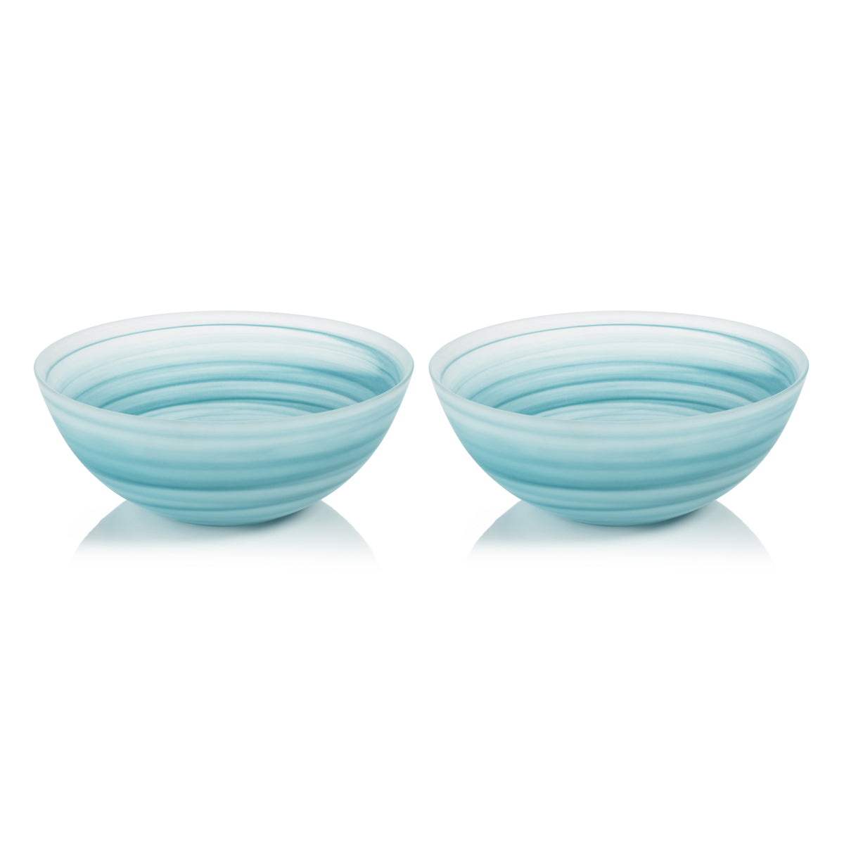 Zodax Barren 9.75" Alabaster Glass Bowls, Set of 2
