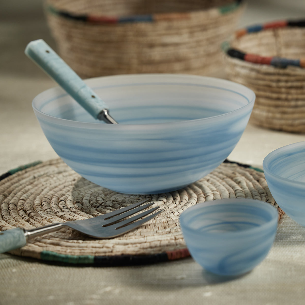 Zodax Barren 14" Alabaster Glass Bowl