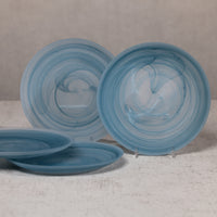 Zodax Barren Alabaster Glass Plates, Small, Set of 4