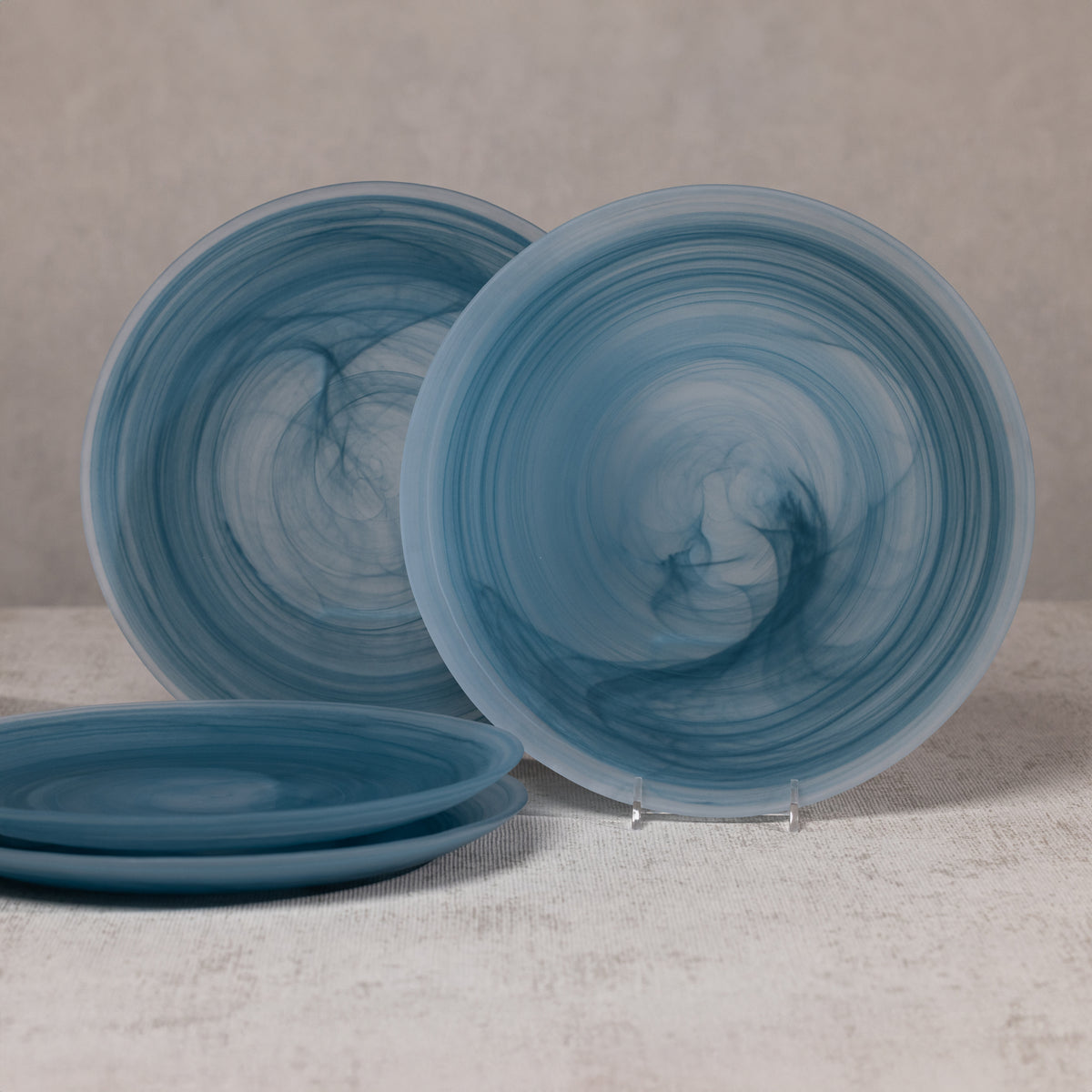 Zodax Barren Alabaster Glass Plates, Medium, Set of 4