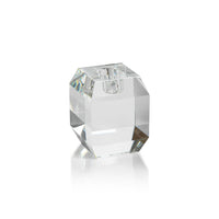 Zodax Collier Beveled Cubic Crystal Taper Candle Holder, Small