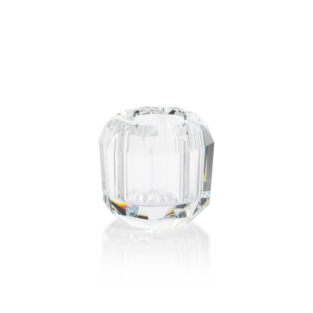 Zodax Ruxley 3.25" Faceted Crystal Vase, Clear