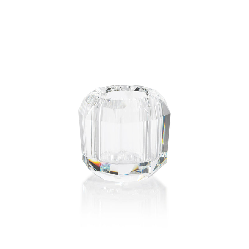 Zodax Ruxley 3.25" Faceted Crystal Vase, Clear