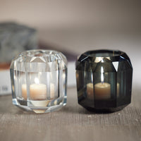 Zodax Ruxley 3.25" Faceted Crystal Vase, Smoke