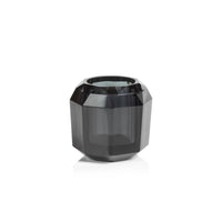 Zodax Ruxley 3.25" Faceted Crystal Vase, Smoke