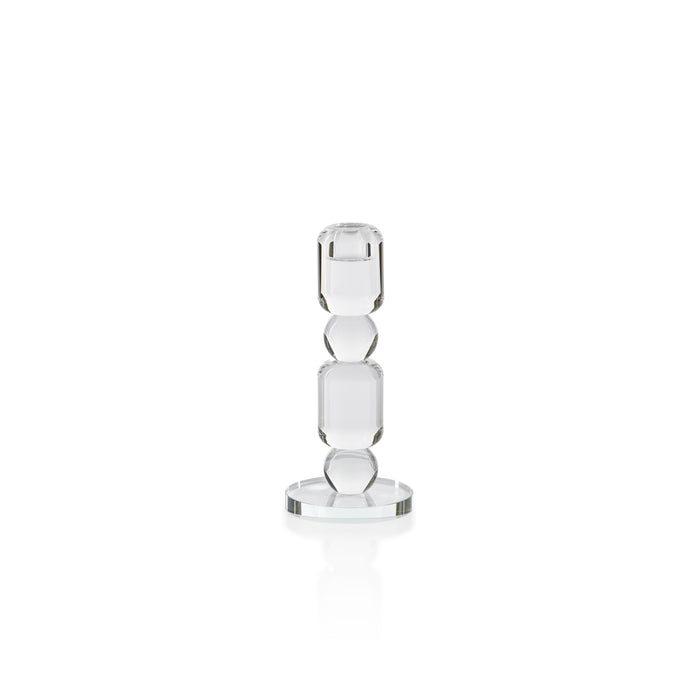 Zodax Zadie Crystal Glass Taper Candle Holder, Small