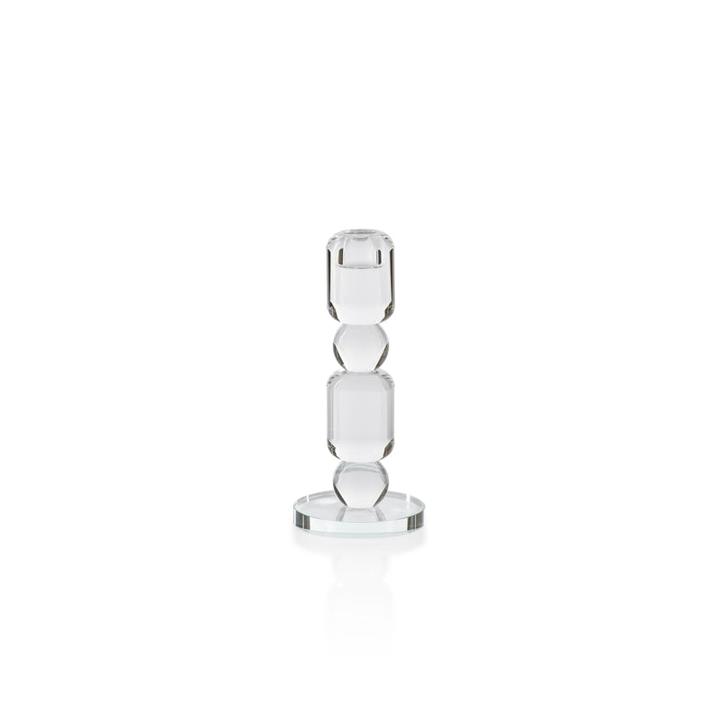 Zodax Zadie Crystal Glass Taper Candle Holder, Small
