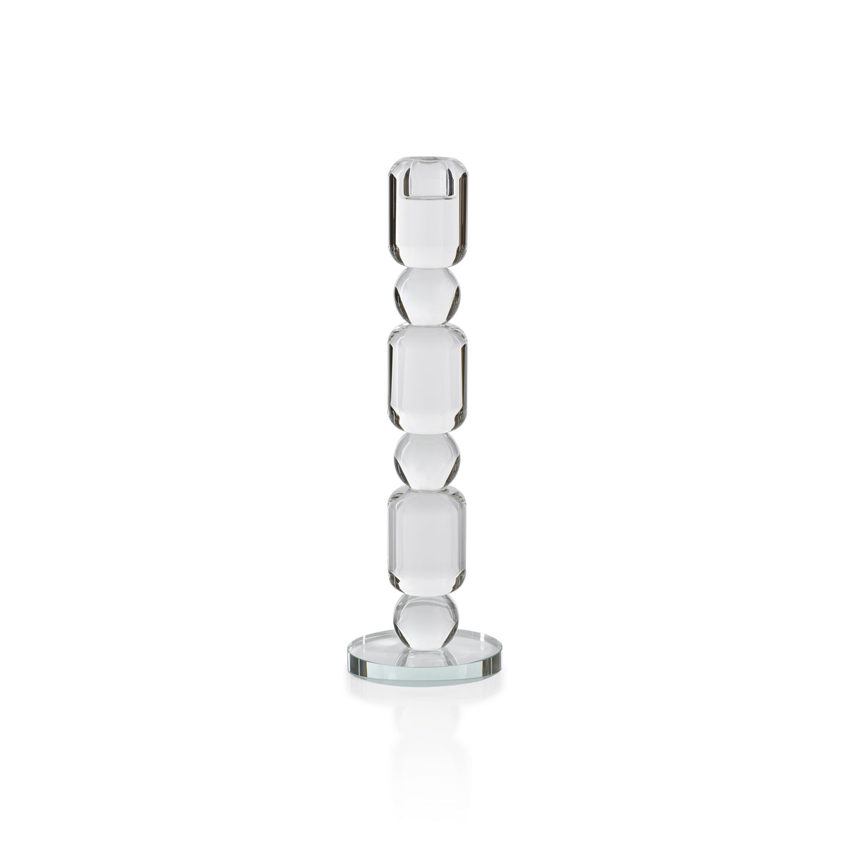 Zodax Zadie Crystal Glass Taper Candle Holder, Medium