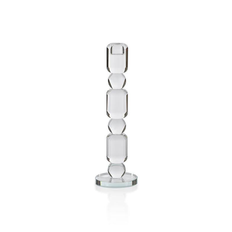 Zodax Zadie Crystal Glass Taper Candle Holder, Medium