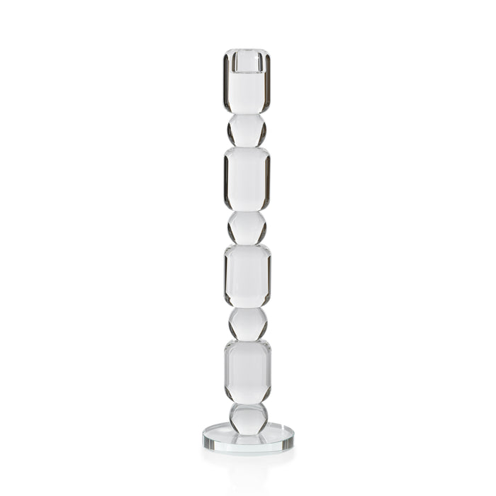Zodax Zadie Crystal Glass Taper Candle Holder, Large