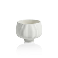 Zodax Acerra 4.75" Ridged Condiment Porcelain Bowls, White, Set of 6