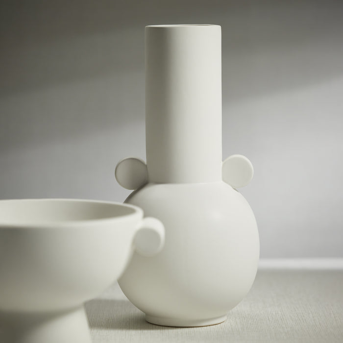 Zodax Braga Matt White Ceramic Vase