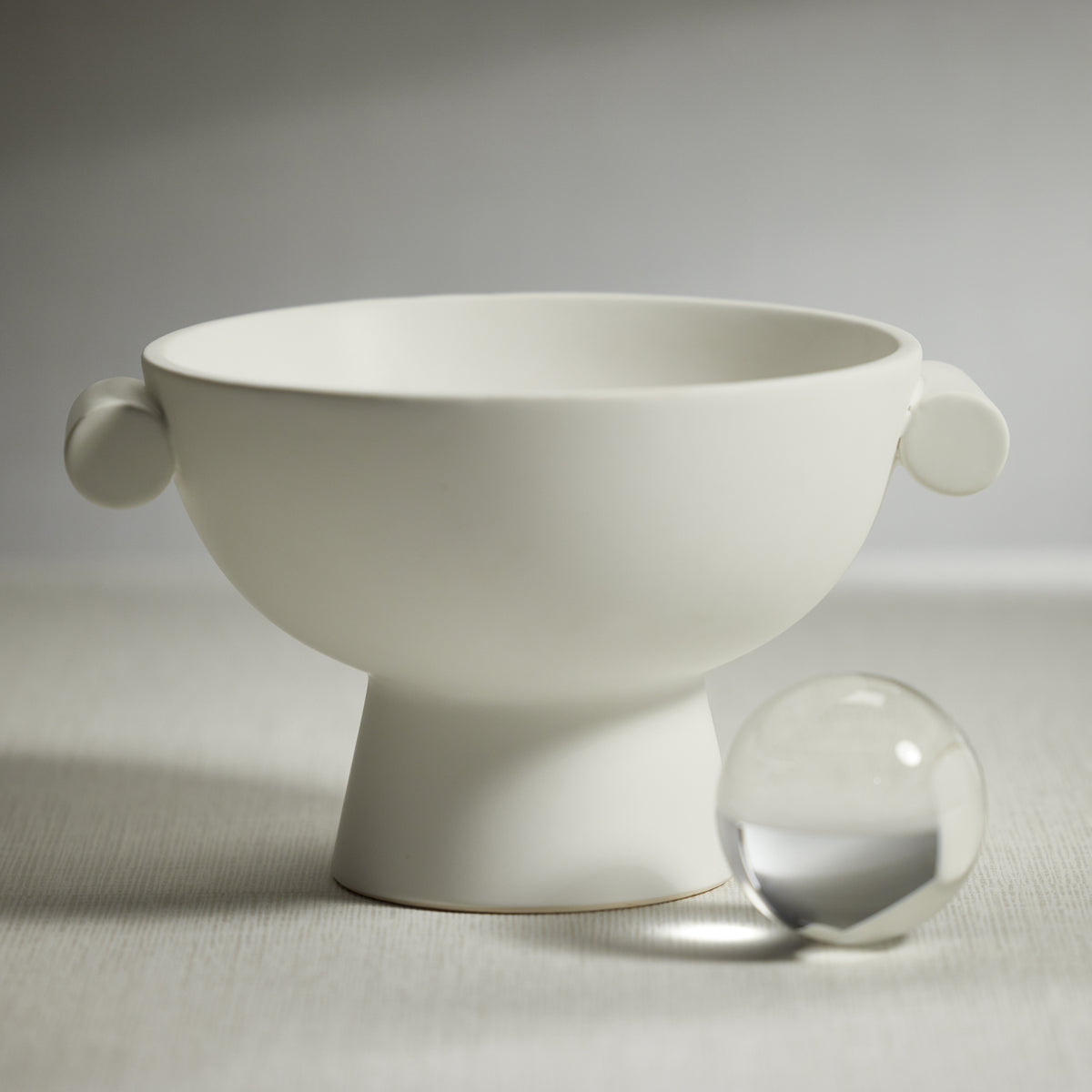 Zodax Braga Matt White Ceramic Bowl