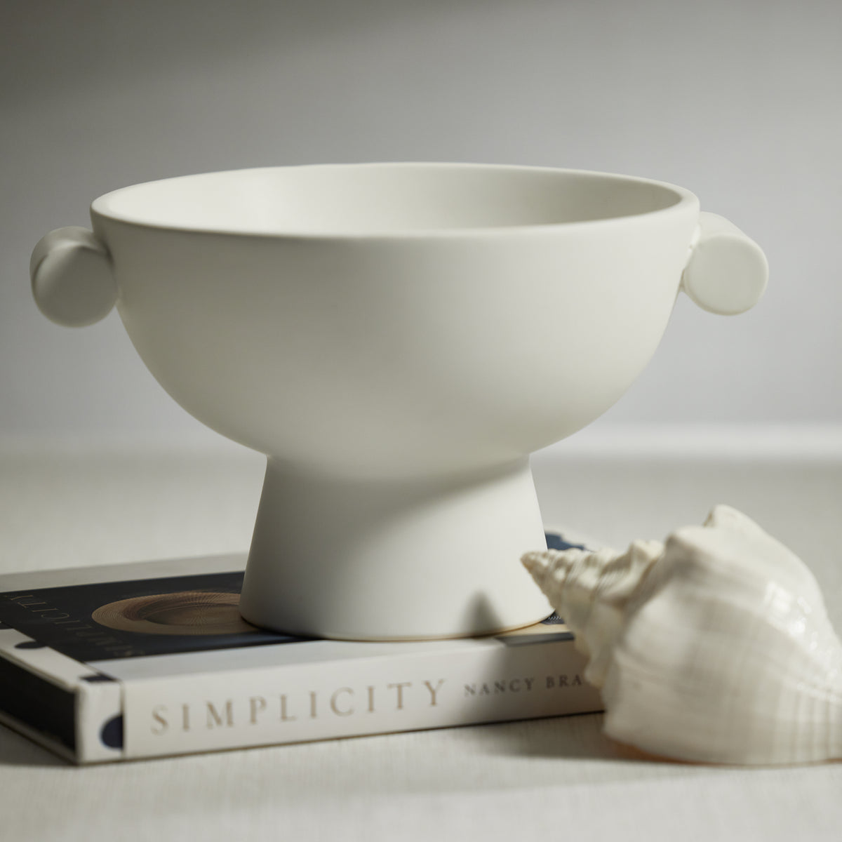 Zodax Braga Matt White Ceramic Bowl