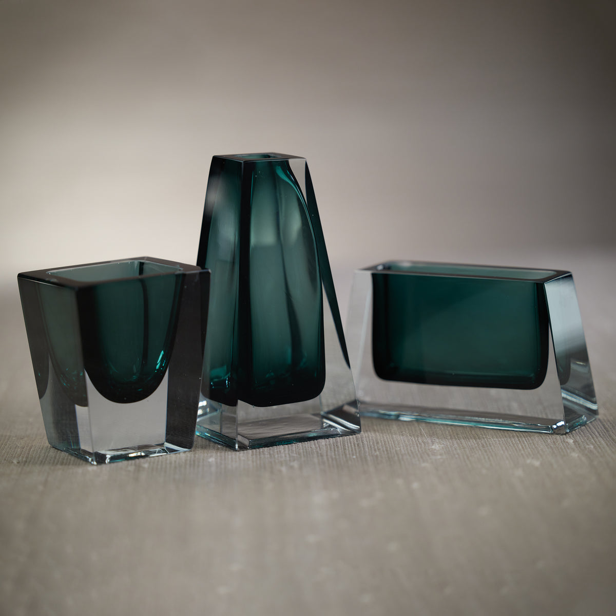 Zodax Carrara Polished Green Glass Vase, Tall Tapered - 3" x 3" x 6"