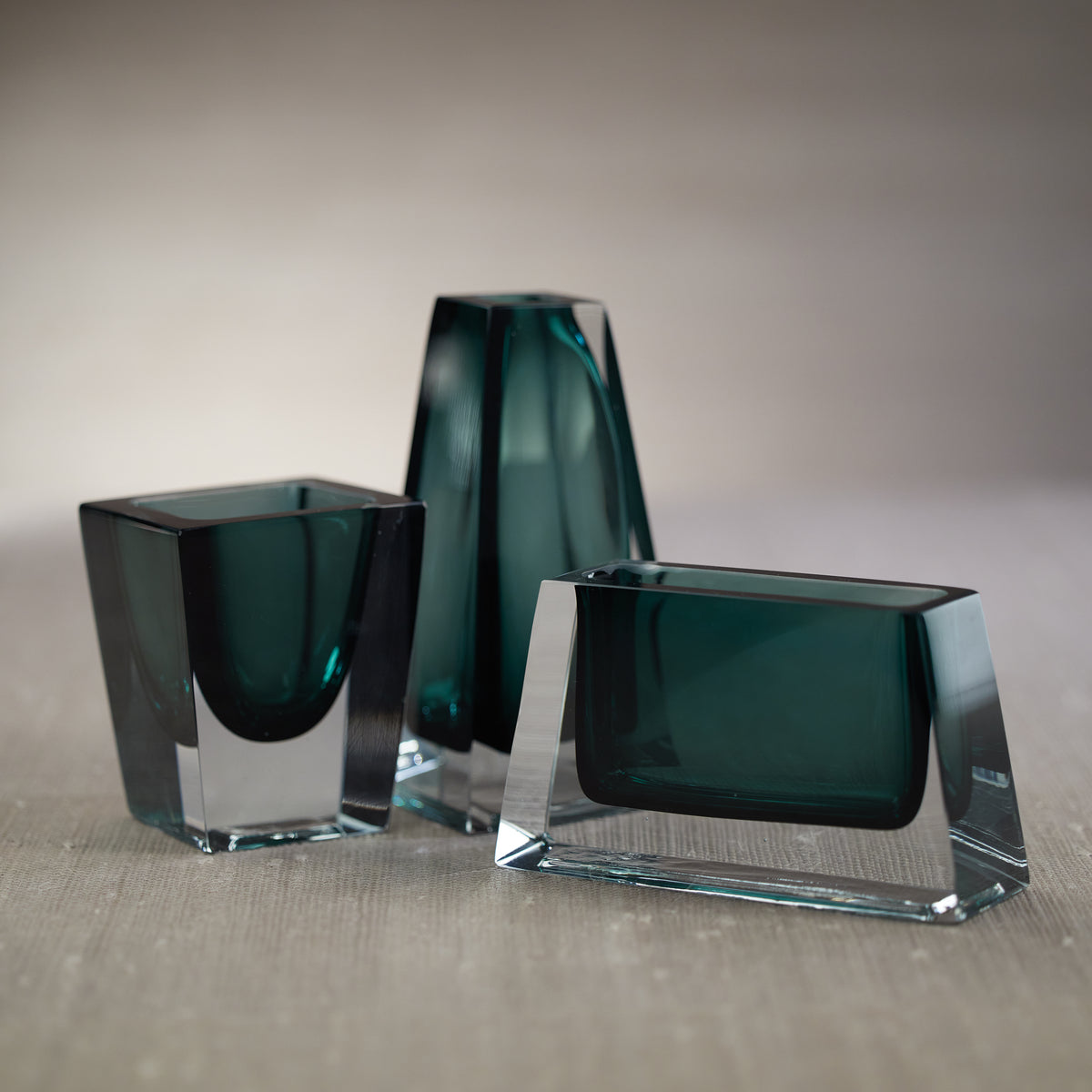 Zodax Carrara Polished Green Glass Vase, Square - 3" x 3" x 4"
