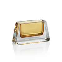 Zodax Carrara Polished Amber Glass Vase, Rectangle - 6" x 2" x 3"