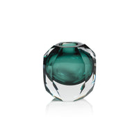 Zodax Albi Emerald Cut Glass Vase, 5"