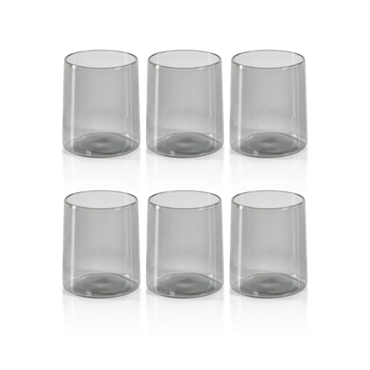 Zodax Lorient Tumbler Glasses, Smoke, Set of 6