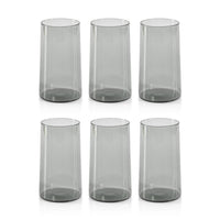 Zodax Lorient Highball Glasses, Smoke, Set of 6