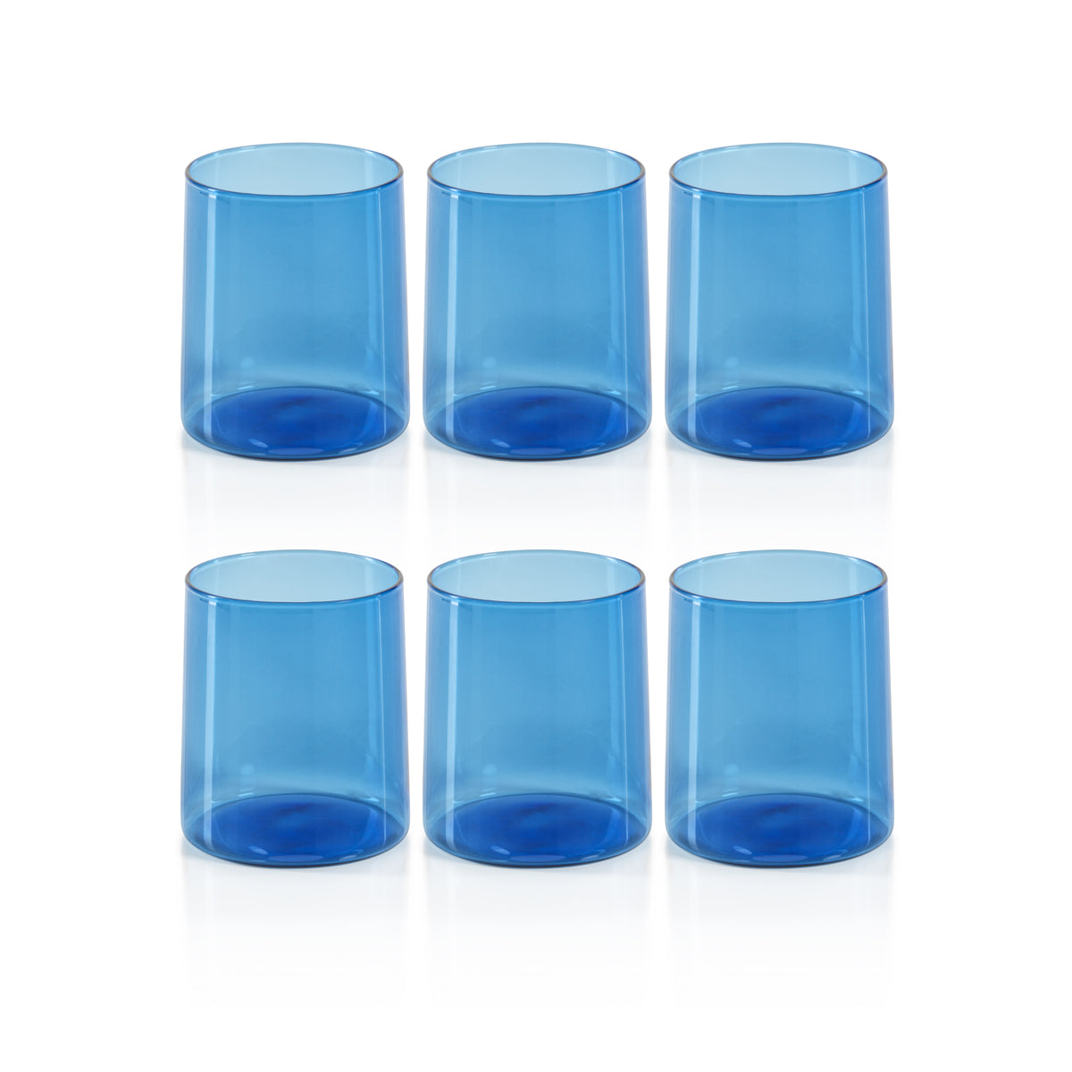 Zodax Lorient Tumbler Glasses, Light Cobalt Blue, Set of 6