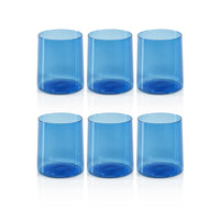 Zodax Lorient Tumbler Glasses, Light Cobalt Blue, Set of 6