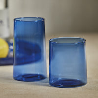 Zodax Lorient Highball Glasses, Light Cobalt Blue, Set of 6
