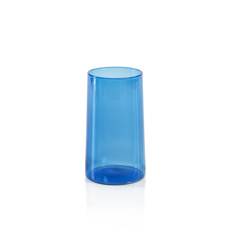 Zodax Lorient Highball Glasses, Light Cobalt Blue, Set of 6