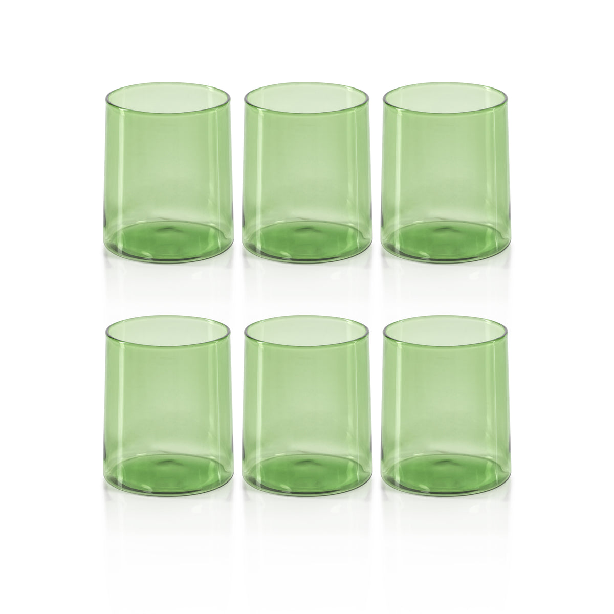 Zodax Lorient Tumbler Glasses, Fern Green, Set of 6